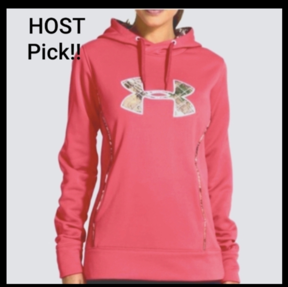 Under Armour Storm Womens Pink Camo Long Sleeve Pullover Hoodie Size M